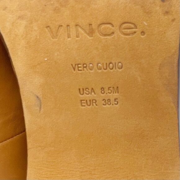 Vince Narissa High Heel Platform Clog Loafers in Cognac Tan Leather Size 8.5 - Picture 14 of 16